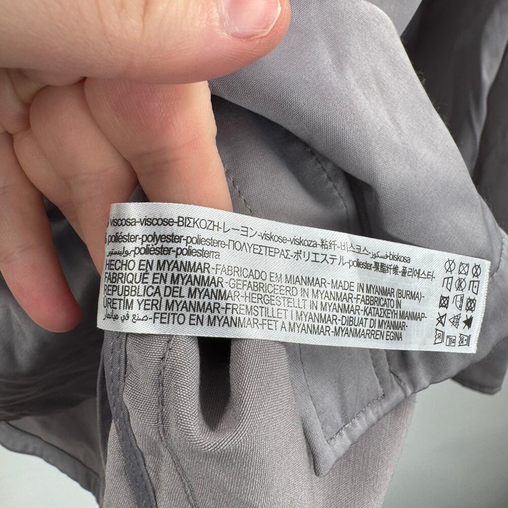 Zara Shiny Silver Button Down Jacket View 4